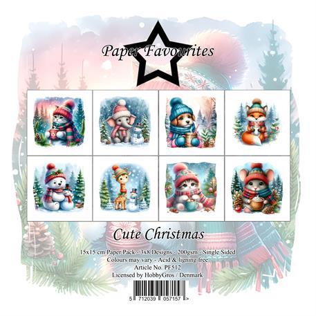 Paper Favourites Cute Christmas 3x8design 15x15cm 200g